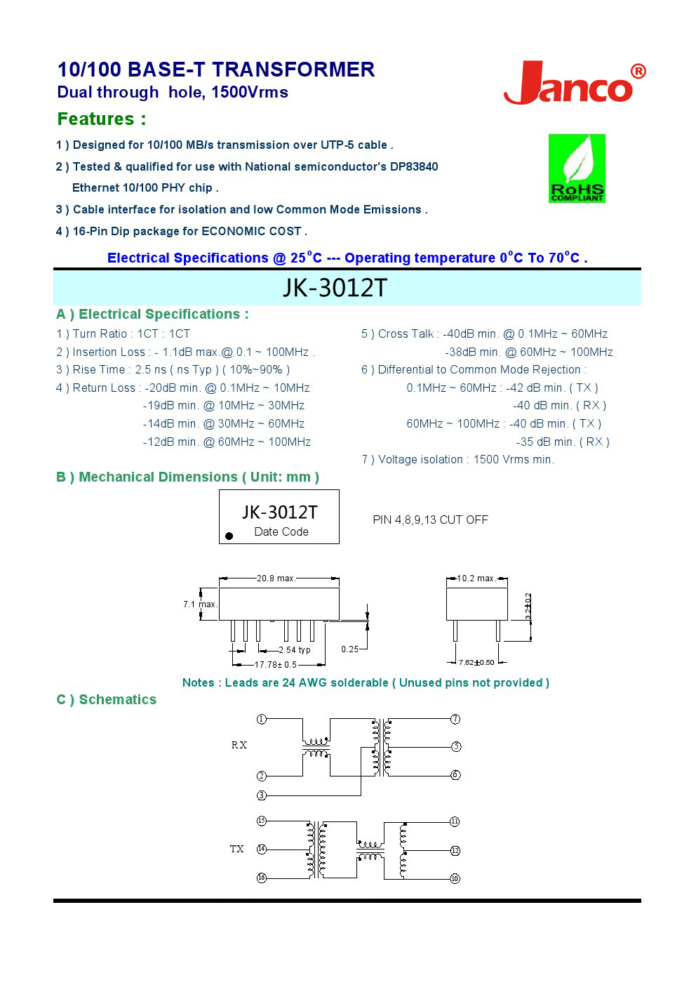 10-100 Base_T Single or Dual