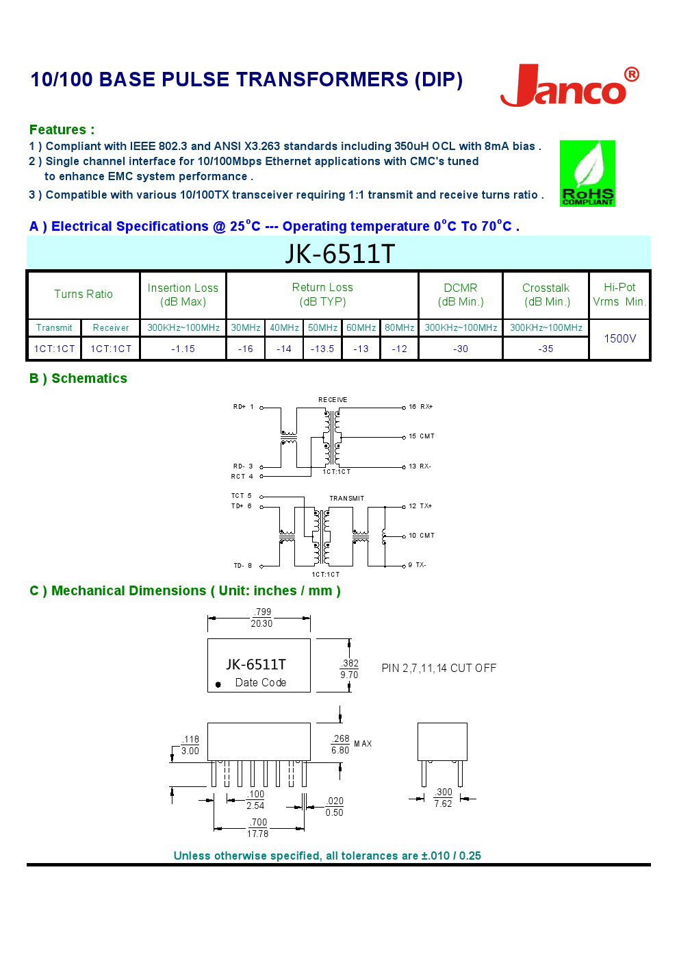 10-100 Base_T Single or Dual